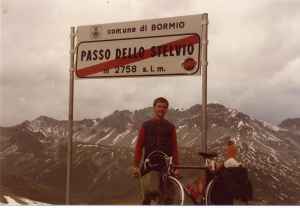 Me on my own at the top of Stelvio 10th August 1985